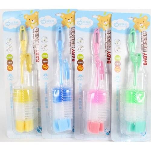 2ps Baby Bottle Brushes Nipple Brushes Spout Tube Teat Sponge Feeding Bottle Cleaning Brush Multifunctional Bottlebrush