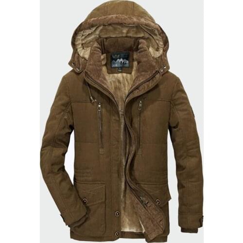 2019 Men Outerwear Windproof Casual Coat with Hooded Mens Parkas Men Winter Coats Fleece Warm Thick Jackets Plus Size 5XL 6XL
