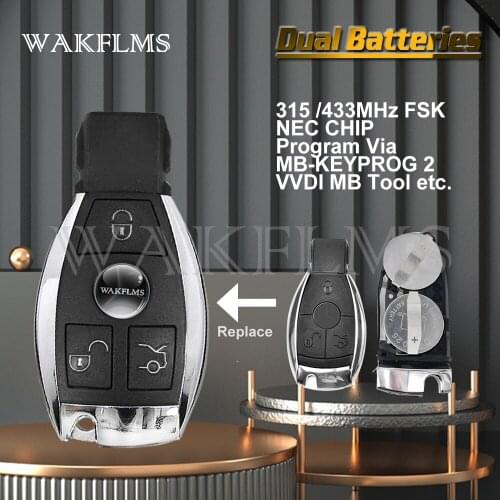 3 Buttons 315&433MHz NEC Smart Remote Key Fob for Mercedes Benz A B C Class 2000-2014 WIthout Panic