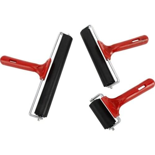 3Pcs 2.4,5.9 and 7.9 Inch Rubber Brayer Rollers for Crafting,Printmaking Stamping Gluing,Construction Tools