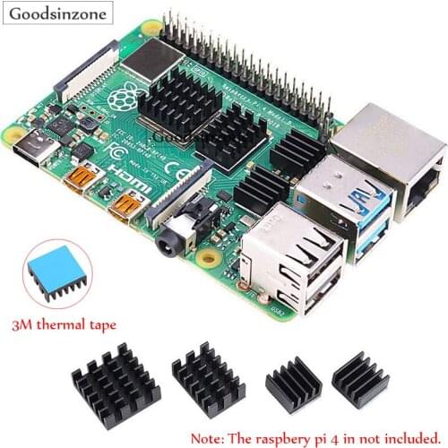 4Pcs/Pack) Raspberry Pi 4 Model B 4B Heat Sink Kits, Passive cooling Heatsink Heatsinks Set (4Pcs/Set)