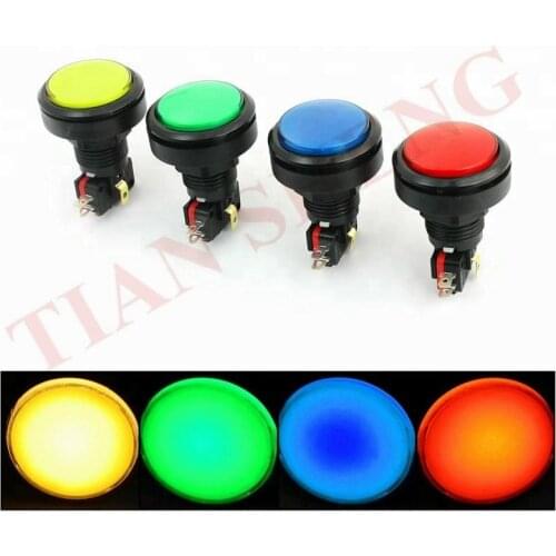 5pcs/lot 45mm Push Button Arcade Button Led Micro Switch 5V/12V Power Button Switch Set Green/Yellow/Red/White/Blue Coin Operate
