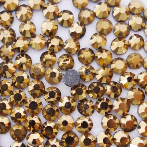 AAA+ Gold SS6-SS40 DMC HotFix Rhinestone Flatback Glass Iron-on Stones For Clothing garment shoes bags nail jeans Decorations