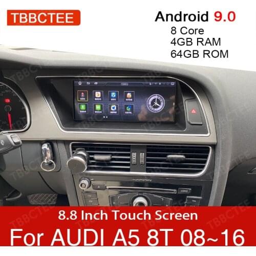 Android 9.0 4+64GB Car Multimedia Player For Audi A5 B8 8T 2008~2016 MMI 2G 3G GPS Navigation head unit stereo touch monitor dvd