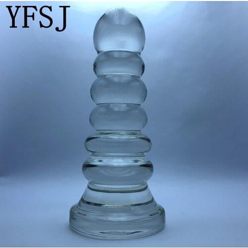 189*61mm 900g Huge Anal Plugs Prostate Massager Long Butt Plug Glass Anal Plug Sex Toys for Men Pyrex Dildos Anal Beads