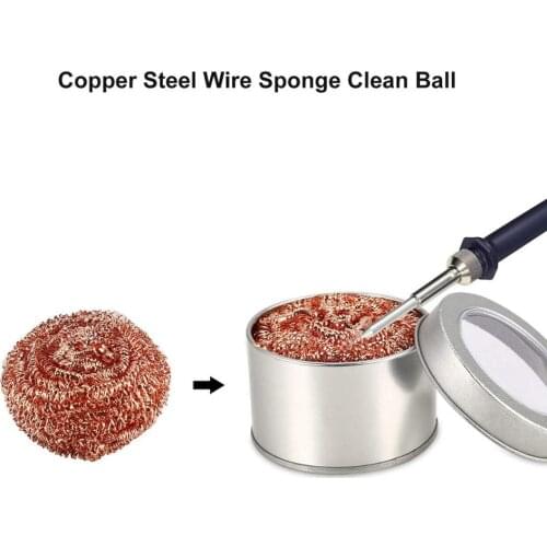 Cleaning Ball Desoldering Soldering Iron Mesh Filter Cleaning Nozzle Tip Copper Wire Cleaner Ball Metal Dross Box Clean Ball