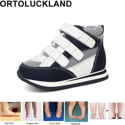 Kids Sneakers Boys Training Orthopedic Running Shoes For Children Toddlers Rubber Boots Girls Red Rigid Clubfoot Casual Footwear