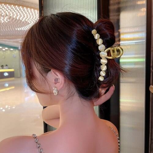 Elegant Pearls Opal Geometric Hair Clips For Women Back Hair Hold Clips Decorate Headband Fashion Hair Accessories 2021 Jewelry