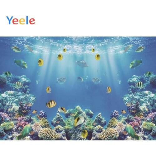 Yeele Coral Underwater World Fishes Bubble Birthday Photography Backgrounds Customized Photographic Backdrops for Photo Studio
