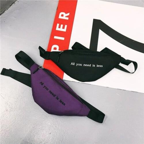 Canvas Black Waist Bag for Women Men Unisex Fanny Pack Chest Packs Money Belt Buik Tasje Belly Bags Purse Chic Pouch Bag