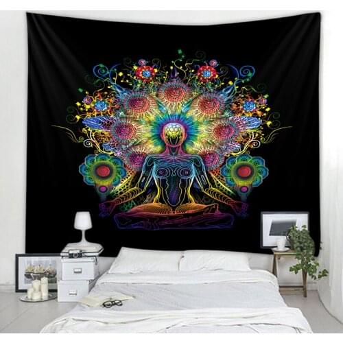Mandala Meditation Tapestry Tarot Card Divination Witchcraft Tapestry Sun Moon Decoration Tapestry Bedroom Tapestry