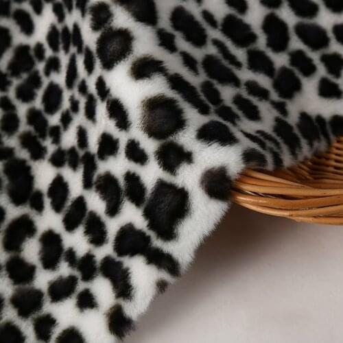 INS Black leopard print animal print imitation Rex rabbit fur cloth fabric 2020 new thickened imitation fur fabric for sewing