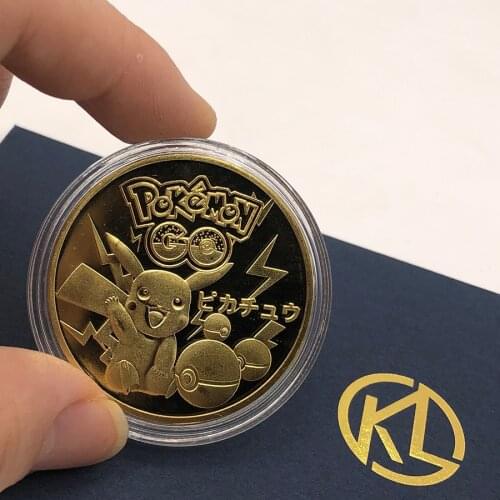 Hot 10 Stypes Pocket Cute Animals Anime Monsters Gold Plated Coins Collectibles Japanese Commemorative Gift Dropshipping