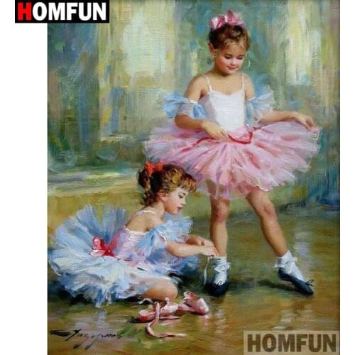 HOMFUN Full Square/Round Drill 5D DIY Diamond Painting "Ballet dance girl" Embroidery Cross Stitch 3D Home Decor Gift A16861