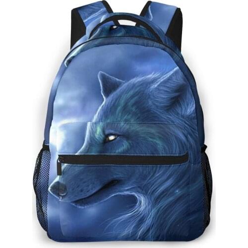 Cool Wolf Backpack for Girls Boys Travel RucksackBackpacks for Teenage school bag