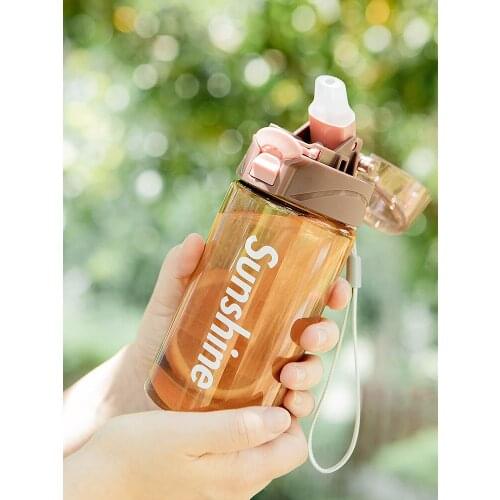 Korean Plastic Cup Large Capacity Outdoor Anti Falling Portable Sports Cup Male and Female Students Straw Cup Tritan Cup