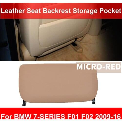LHD RHD Car Seat Back Backrest Panel Pocket Leather Set Cover Trimmer Micro Red For BMW 7-series F01 F02 730 740 750 2009-2015