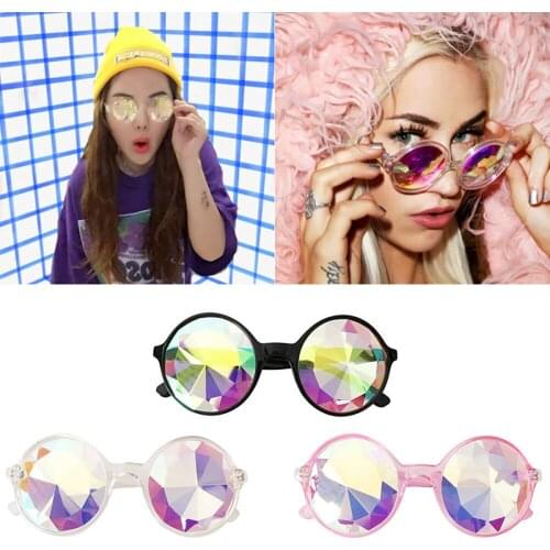 Fashion Glasses Rave Men Round Kaleidoscope Sunglasses Women Party Psychedelic Prism Diffracted Lens EDM Sunglasses Female #40