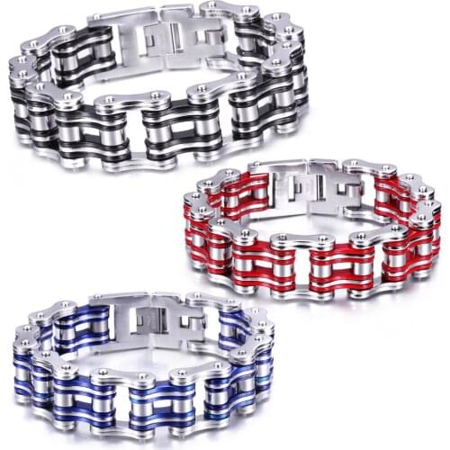Mens Cyclist Jewelry 3 Color Stainless Steel Bicycle Motorcycle Chain Bracelets Bangles Friendship Pulseira Masculina