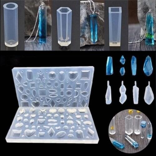 Resin Mold Kit Silicone Molds for Epoxy Resin Love Geometry Moon 8pcs/Set Decoration Mirror Diy Jewelry Making Kit