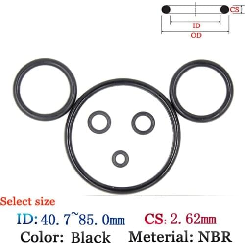 Plastic O-Ring CS2.62mm ID40.7mm-85.0mm NBR Gasket Fluoro Rubber oil and water seal gasket Silicone sealing ring film