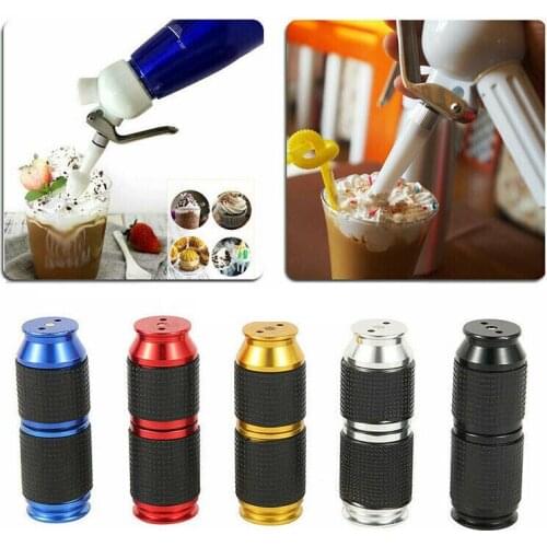 Portable Whipped Cream Cracker Dispenser Mini Rubber Grip Safe Gas Canister Dispenser Whipping Cream Dessert Tools