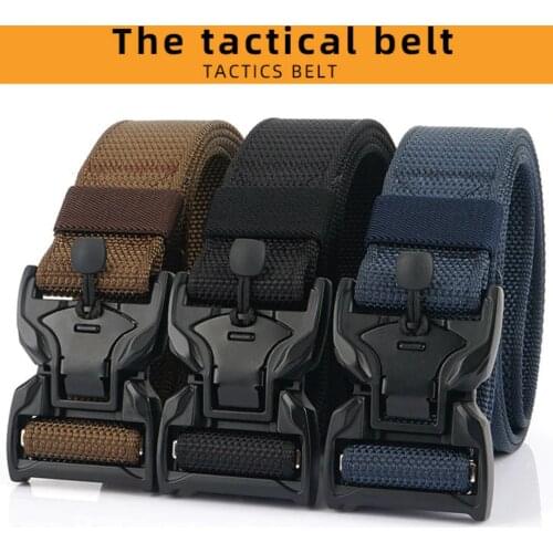 2020 Tactical Belt Hard PC Quick Release Magnetic Buckle Military Belt Soft Real Nylon Sports Accessories