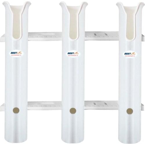 3 Tubes Link White Plastic Fishing Rod Racks Fishing Rod Racks Holder Socket