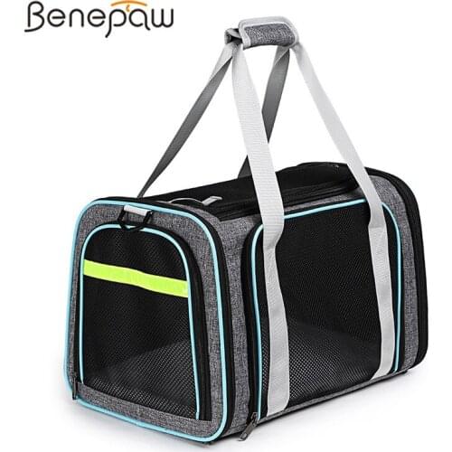 Benepaw Quality Breathable Small Dog Carrier Reversible Mat Collapsible Side Packet Puppy Dog Carrying Bag Cat Shoulder Strap