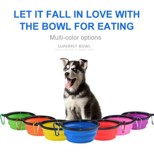 Large Capacity Pet Dog Folding Silicone Bowl 350ml Outdoor Travel Portable Puppy Food Container Feeder Dish Bowl