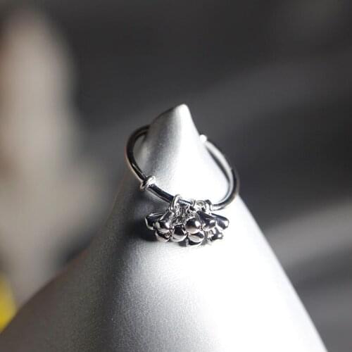 Elegant Quality 925 Rings Adjustable Vintage Personality Simple Fresh Tassel Ring 925 Sterling Silver Ring for Women