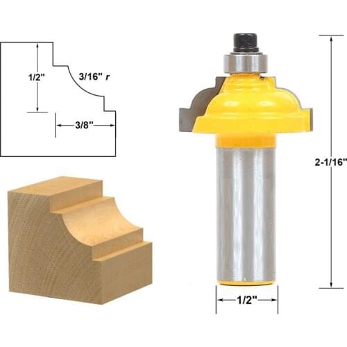 1pcs Classical Cove Edging Router Bit - 3/16" Radius -1/2" Shank