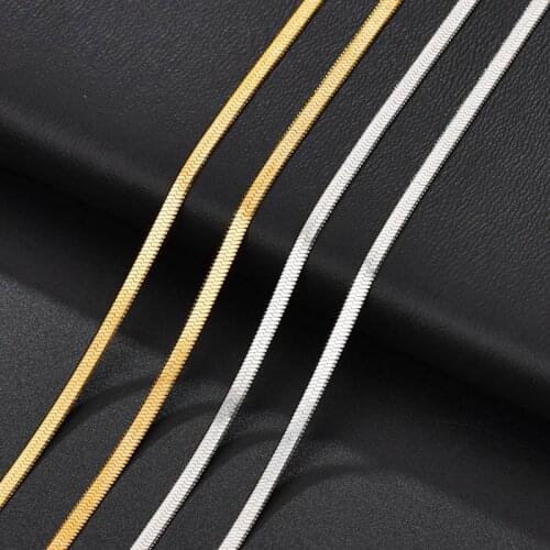 100% Stainless Steel Snake Chain Bulk For Jewelry Making 2/2.5mm Metal Rolo Chain Gold/Silver Color Cadenas Wholesale 10pcs