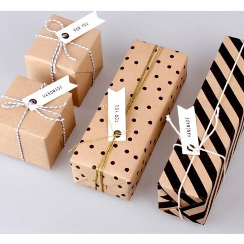 100pcs Handmade Tags Lables DIY Gift Candle Soap Aromatherapy Plaster Gift Tags White Kraft Labels