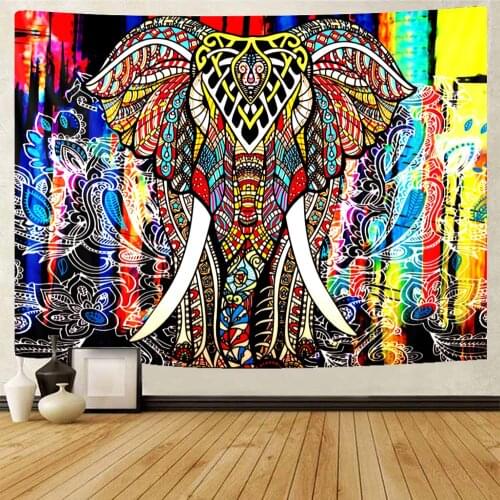 7 color elephant home decoration tapestry psychedelic scene wall hanging Bohemian decorative Mandala Hippie yoga mat