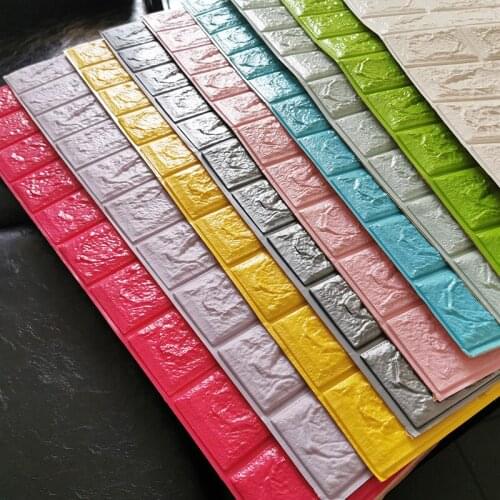 77*70cm 3D Stone Brick Panel Wall Sticker Home Decor Living Room Wallpaper For Kids Rooms Self-Adhesive DIY Art Wall Mural