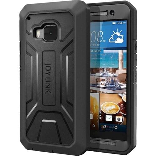 For HTCOne M9 Phone Case Heavy Duty Protection Cover Joylink Built-in Screen Protector Defender Business Black