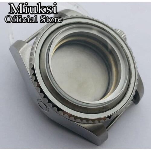 Miuksi 43mm silver stainless steel watch case fit NH35 NH36 ETA 2836 Miyota 8205 8215 821A Mingzhu DG 2813 3804 movement