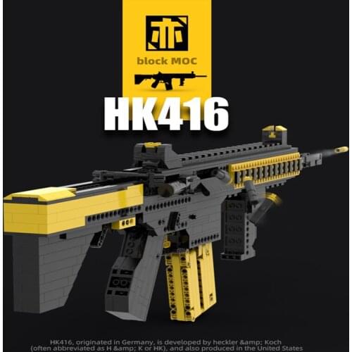 Kid Toy Gun High Difficulty Technology Bricks Rifle M416 MOC Building Blocks Weapon Assembly Model DIY Bricks Set Children Gifts