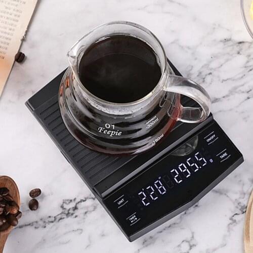 V60 Upgraded Version Of Coffee Hand-pushed Electronic Scale High-precision LED Touch Screen With Automatic Timing Function