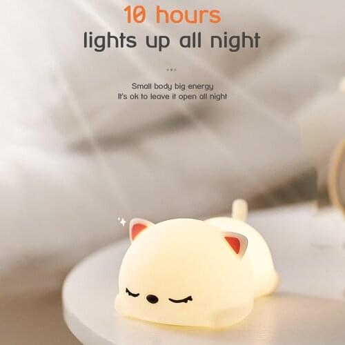 Novelty Toy Night Light LED Lovely Silicone Toy Rabbit Lamp USB Charging Room Bedside Remote Control Lighting for Christmas Gift