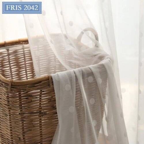 Customized Simple and Modern Pure Color Thickened Dot Curtain Finished Curtains for Living Dining Room Bedroom