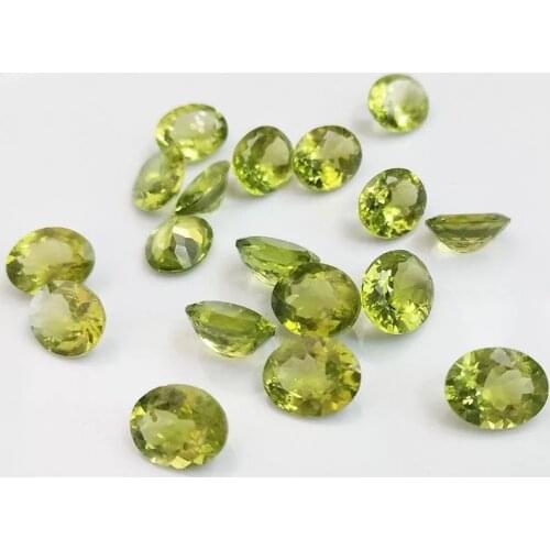 ECHSUN Pure natural peridot bare stone oval ring face 4×6mm-8×10mm loose gemstones for jewely Good fire natural gemstones