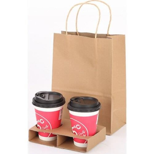 Gugas LLC Drink Carrier For Delivery 30 Count 2 Cup Holder Drink Carriers With Handle In Bulk For Restaurants Reusable