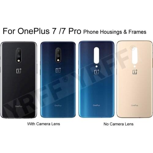 For One Plus 7 Pro Phone Housings Frames Case For OnePlus 7 Pro Battery Back Cover Door 1+7 Pro With Camera Lens Repair Part