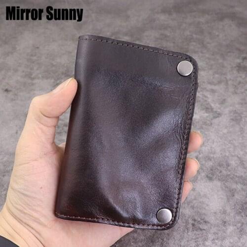 New Make Old First Layer Cowhide Genuine Leather Wallet Multifunctional Large Capacity Key Wallet Card Holder Retro Car Key Bag