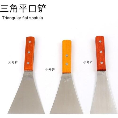 Cooking Spatula BBQ Stainless Steel Wooden Handle Cooking Spatula Baking Pizza Pancake Triangle Flat Spatula kitchen Accessories
