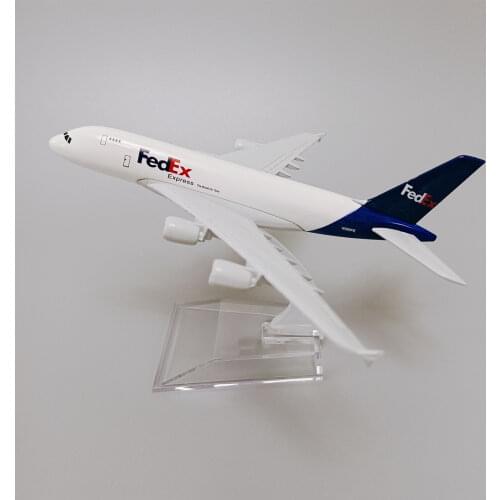 Alloy Metal Air Fedex A380 Airlines Airplane Model Fedex Airbus 380 Airways Plane Model Stand Aircraft Kids Gifts 16cm