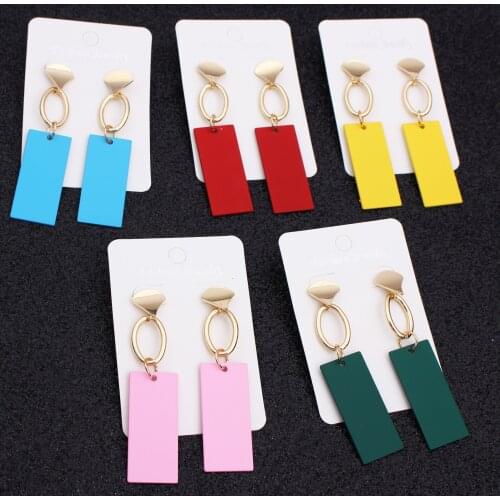 Fashion Earrings Simple Atmosphere Rectangular Earrings Personality Creative Temperament Pendant Hipster Earrings Gift