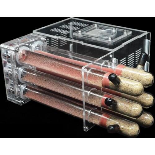 DIY ants farm house with Feeding Area Ant Nest Insect Workshop Pet Anthill with 6 Plaster Tubes 15*14.5*8.5cm